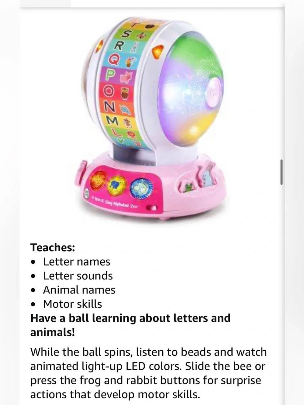 LeapFrog Spin and Sing Alphabet Zoo Toy